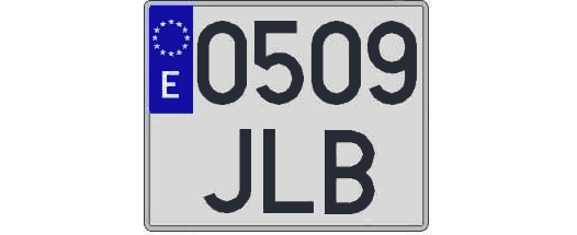 0509JLB matricula cuadrada