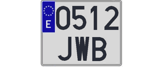 0512JWB matricula cuadrada
