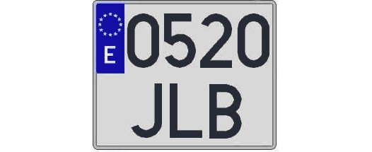 0520JLB matricula cuadrada