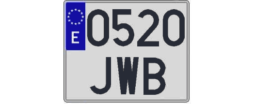 0520JWB matricula cuadrada