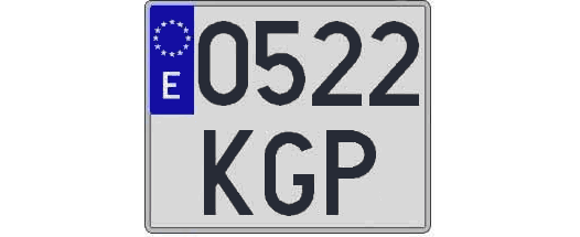 0522KGP matricula cuadrada