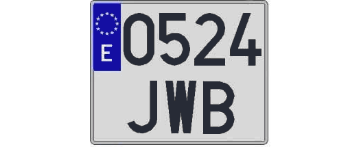0524JWB matricula cuadrada