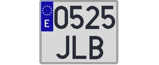 0525JLB matricula cuadrada