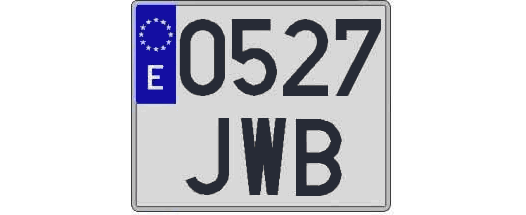 0527JWB matricula cuadrada