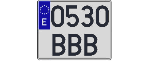 0530BBB matricula cuadrada