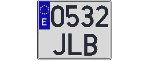 0532JLB matricula cuadrada