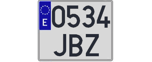 0534JBZ matricula cuadrada