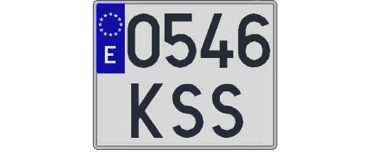 0546KSS matricula cuadrada