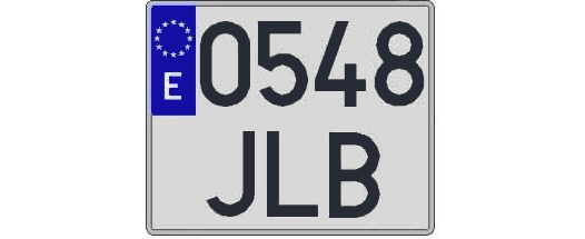 0548JLB matricula cuadrada