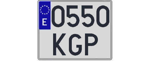 0550KGP matricula cuadrada