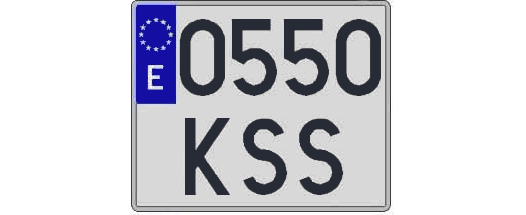 0550KSS matricula cuadrada