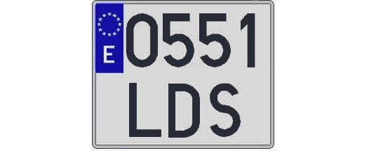 0551LDS matricula cuadrada