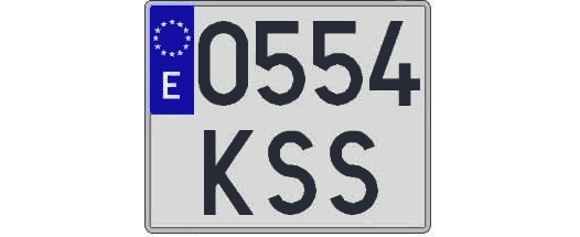 0554KSS matricula cuadrada