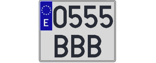 0555BBB matricula cuadrada