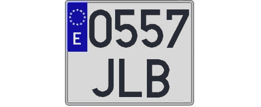 0557JLB matricula cuadrada