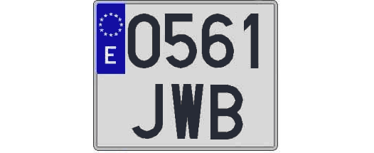 0561JWB matricula cuadrada
