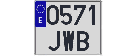0571JWB matricula cuadrada