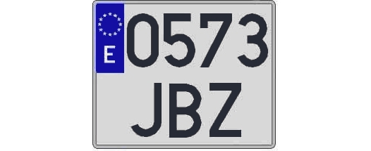 0573JBZ matricula cuadrada