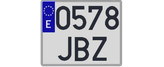 0578JBZ matricula cuadrada