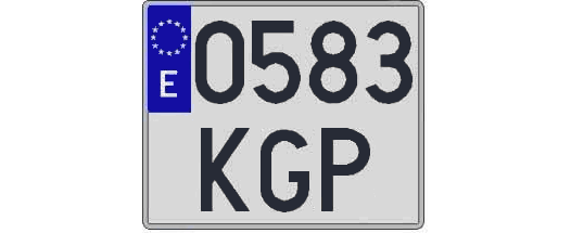 0583KGP matricula cuadrada