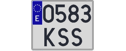 0583KSS matricula cuadrada