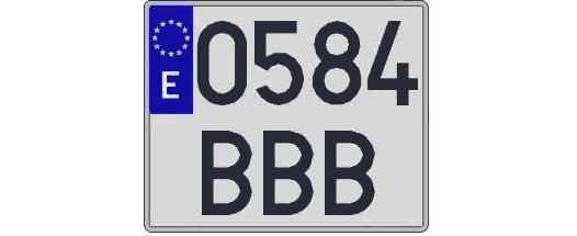 0584BBB matricula cuadrada