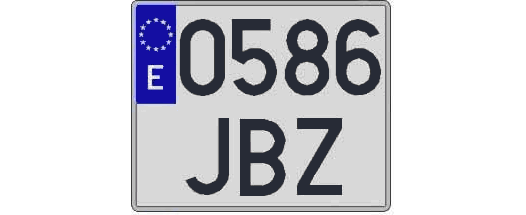 0586JBZ matricula cuadrada