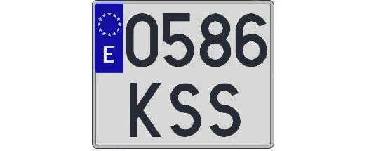 0586KSS matricula cuadrada