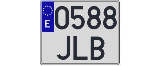 0588JLB matricula cuadrada