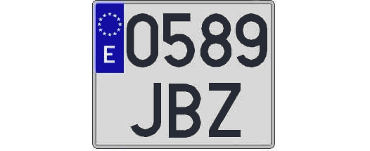0589JBZ matricula cuadrada