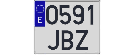 0591JBZ matricula cuadrada
