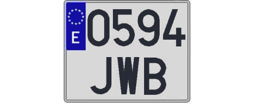 0594JWB matricula cuadrada