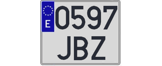 0597JBZ matricula cuadrada