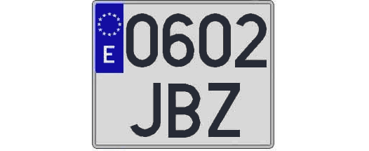 0602JBZ matricula cuadrada