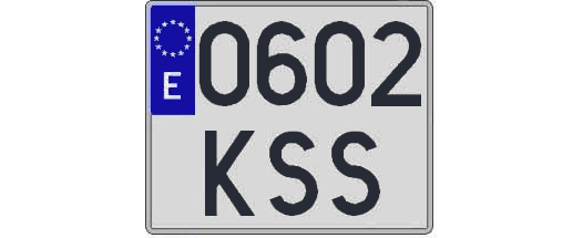 0602KSS matricula cuadrada