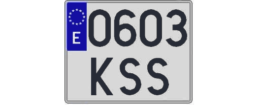 0603KSS matricula cuadrada