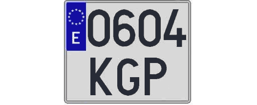 0604KGP matricula cuadrada