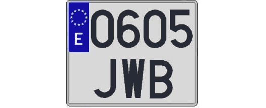 0605JWB matricula cuadrada