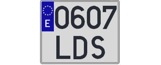0607LDS matricula cuadrada