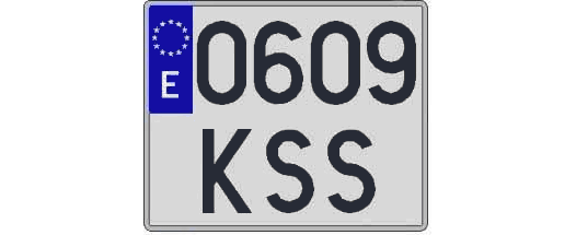 0609KSS matricula cuadrada