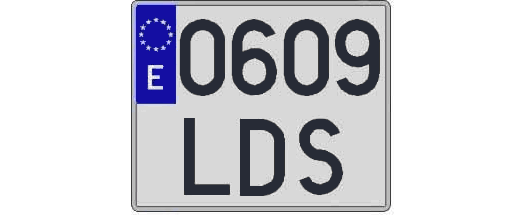 0609LDS matricula cuadrada