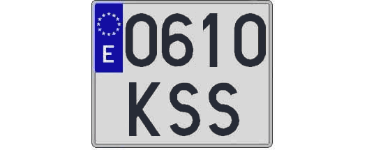 0610KSS matricula cuadrada