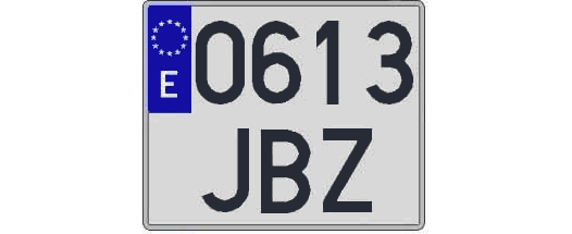 0613JBZ matricula cuadrada