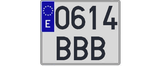 0614BBB matricula cuadrada