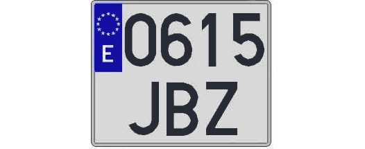 0615JBZ matricula cuadrada