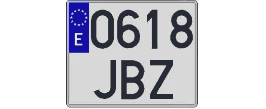 0618JBZ matricula cuadrada
