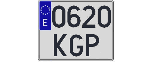 0620KGP matricula cuadrada