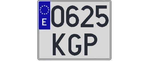 0625KGP matricula cuadrada