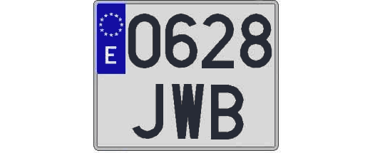 0628JWB matricula cuadrada