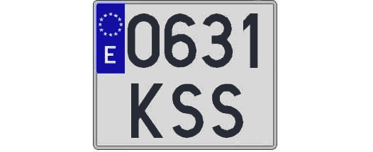 0631KSS matricula cuadrada